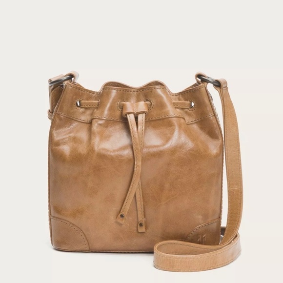 Frye Handbags - Frye Melissa Drawstring Bucket Bag In Beige